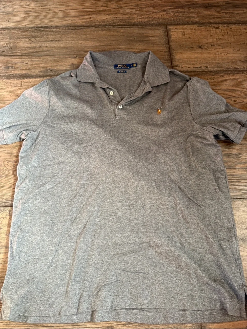 Polo by Ralph Lauren Heather Gray Short-Sleeve Polo with Gold Pony